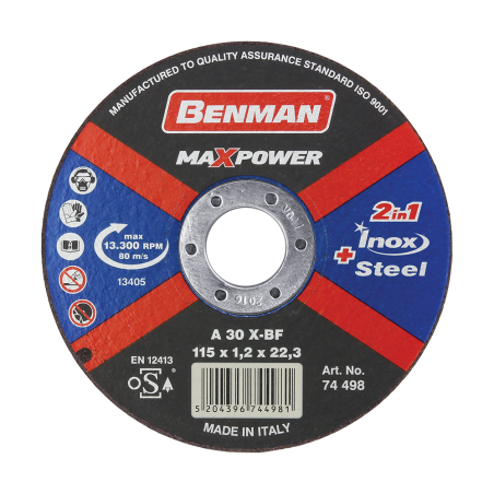 DISCO DA TAGLIO-INOX-CD MAXPOWER BENMAN